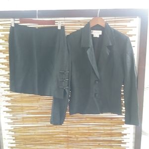 Vera Cristina S 28 Silk Lined Black Skirt Suit Funeral